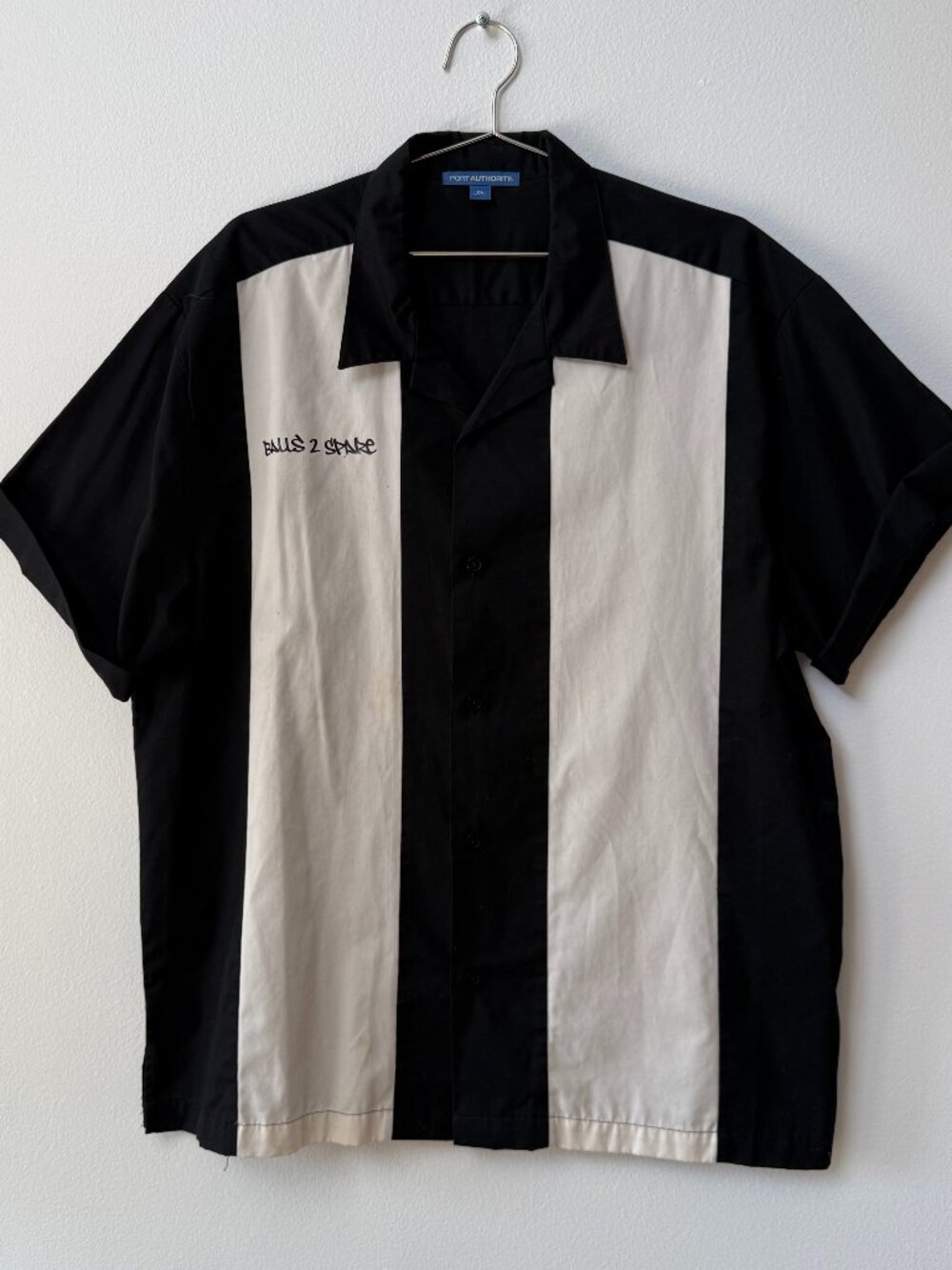 Balls 2 Spare Custom Bowling Shirt Black Cream Colorblock